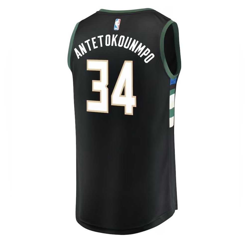 Milwaukee Bucks Yanis Antetokounmpo black basketball jersey men’s S Fanatics - Picture 2 of 12
